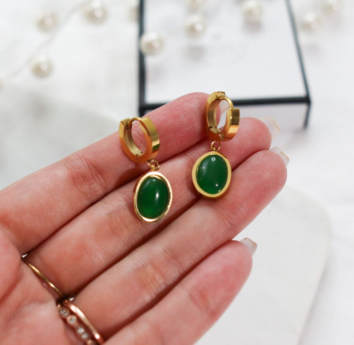 Green Gemstone Earrings