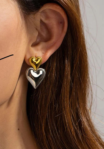 Double Trouble Heart Earrings