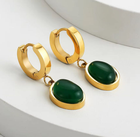 Green Gemstone Earrings